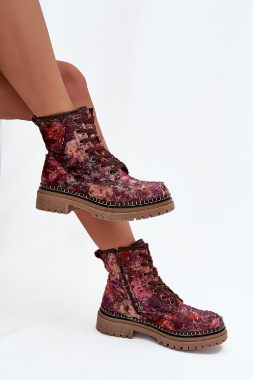 Muster Damen Stiefeletten in Bordeaux Artiker 57C1055