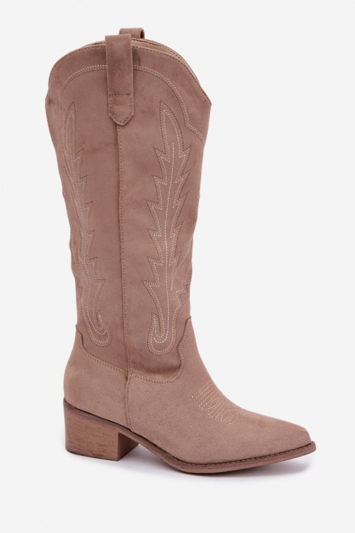 Sandfarbene Cowboy-Stiefel Casena