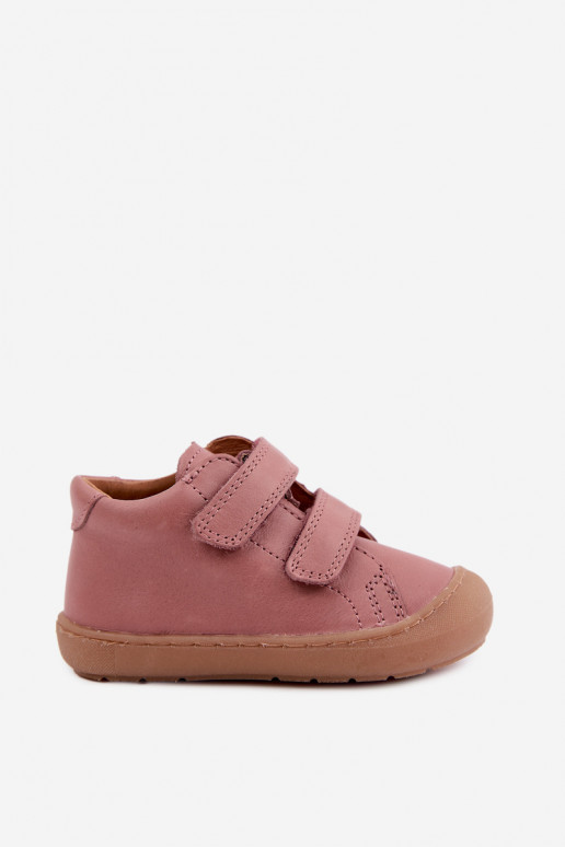 Donkerroze leren kinderschoenen Barefoot Froddo G2130328-6