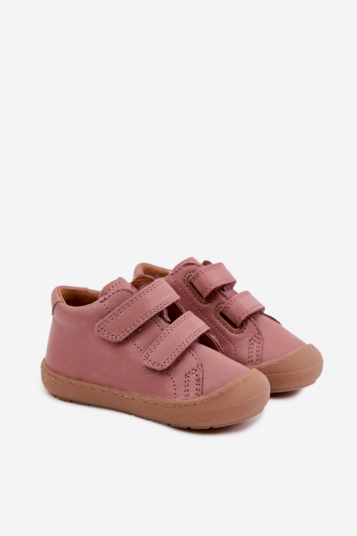 Donkerroze leren kinderschoenen Barefoot Froddo G2130328-6