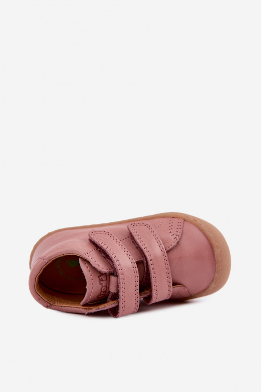 Chaussures en cuir pour enfants rose foncé Barefoot Froddo G2130328-6