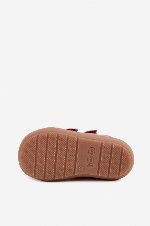 Dunkelrosa Kinderlederschuhe Barefoot Froddo G2130328-6