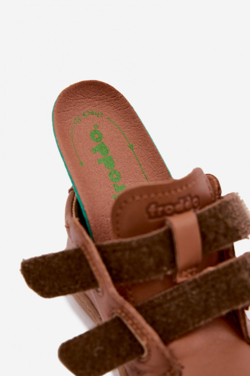 Bruine leren kinderschoenen Barefoot Froddo G2130328-2