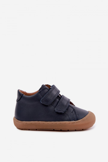 Chaussures en cuir pour enfants bleu foncé Barefoot Froddo G2130328 2