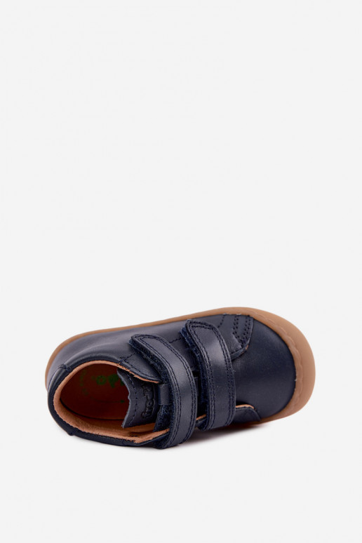 Chaussures en cuir pour enfants bleu foncé Barefoot Froddo G2130328