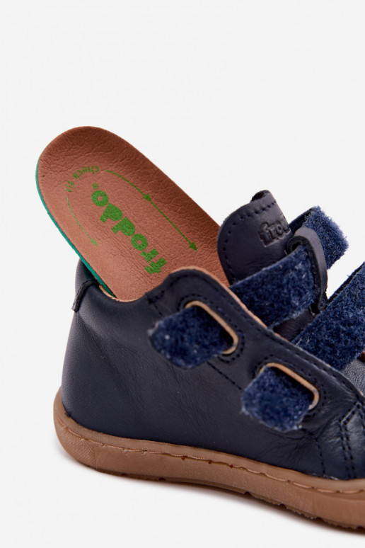 Donkerblauwe leren kinderschoenen Barefoot Froddo G2130328