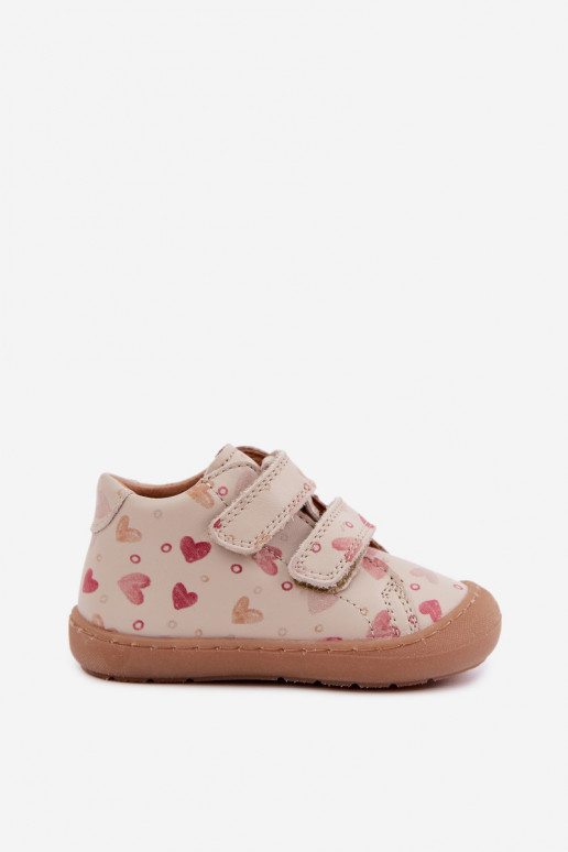 Zandkleurige leren kinderschoenen Barefoot Froddo G2130328-64