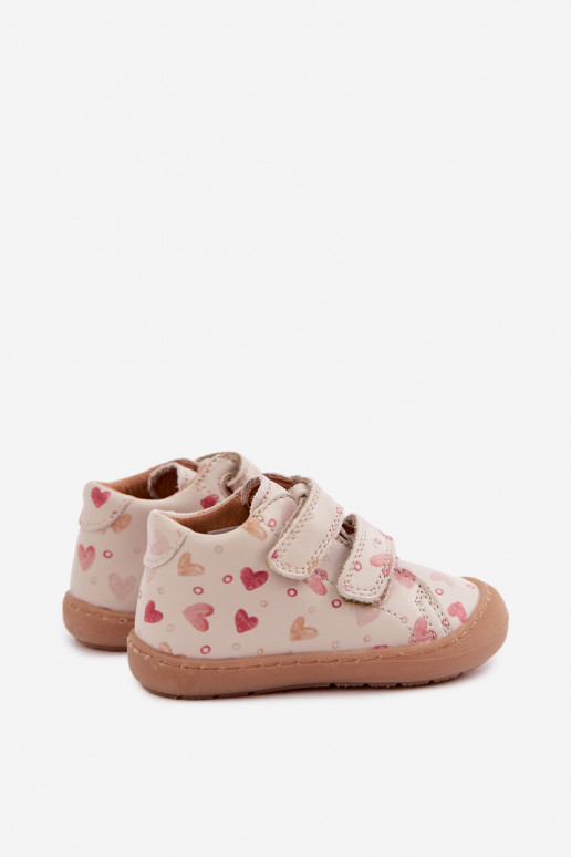 Zandkleurige leren kinderschoenen Barefoot Froddo G2130328-64