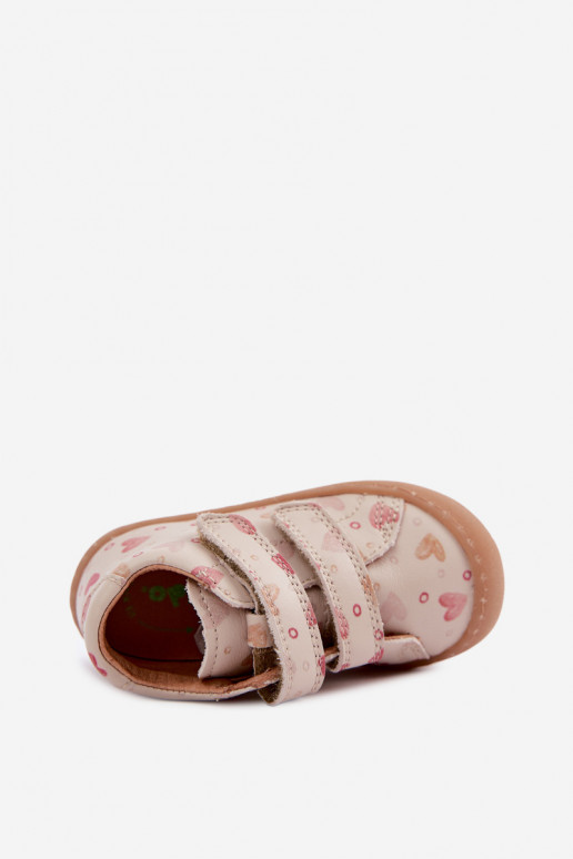 Zandkleurige leren kinderschoenen Barefoot Froddo G2130328-64