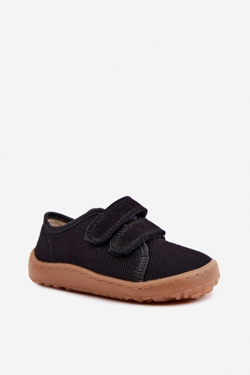 Chaussons pour enfants noirs Barefoot Froddo Canvas G1700440-19