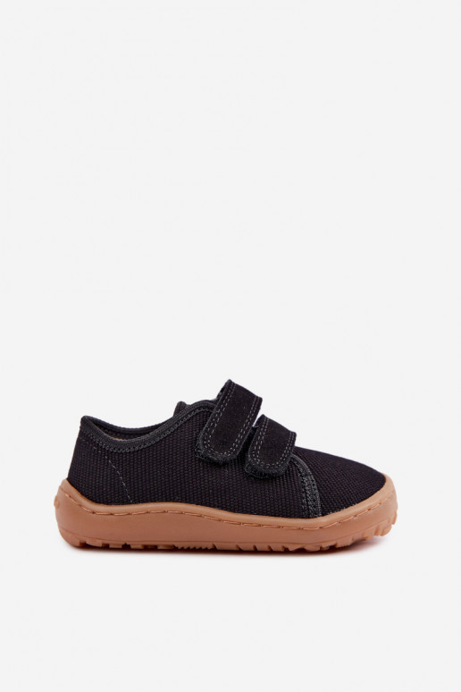 Chaussons pour enfants noirs Barefoot Froddo Canvas G1700440-19