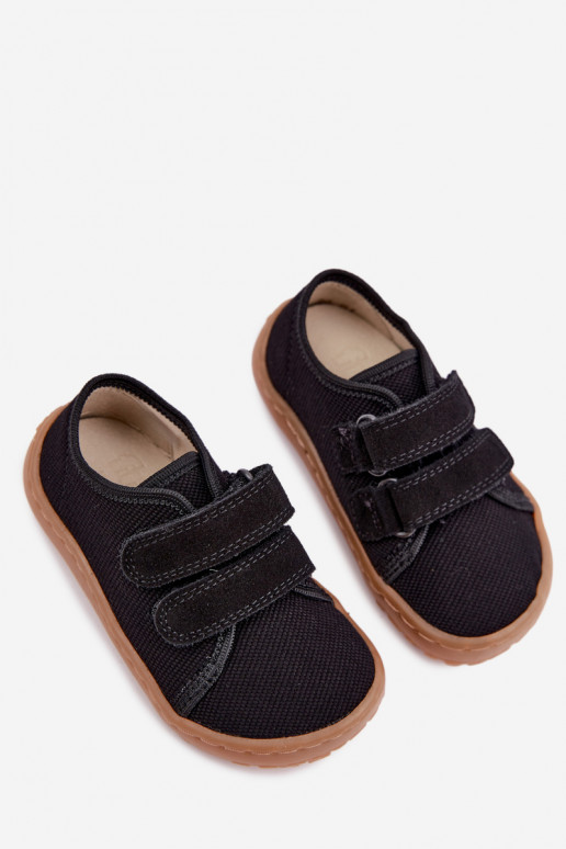 Chaussons pour enfants noirs Barefoot Froddo Canvas G1700440-19