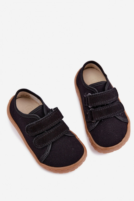 Chaussons pour enfants noirs Barefoot Froddo Canvas G1700440-19