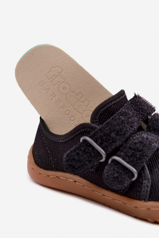 Chaussons pour enfants noirs Barefoot Froddo Canvas G1700440-19