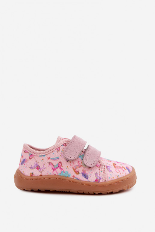 Chaussons pour enfants roses Barefoot Licornes Froddo Canvas G1700440-26