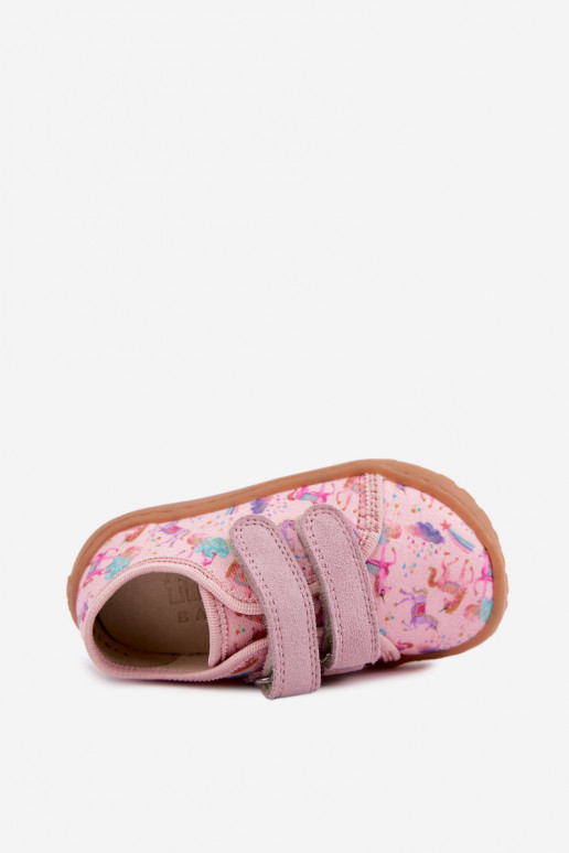 Chaussons pour enfants roses Barefoot Licornes Froddo Canvas G1700440-26