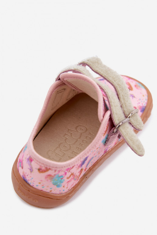 Chaussons pour enfants roses Barefoot Licornes Froddo Canvas G1700440-26