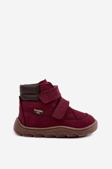 Chaussures en cuir pour enfants bordeaux Barefoot Froddo G2110150-9 2
