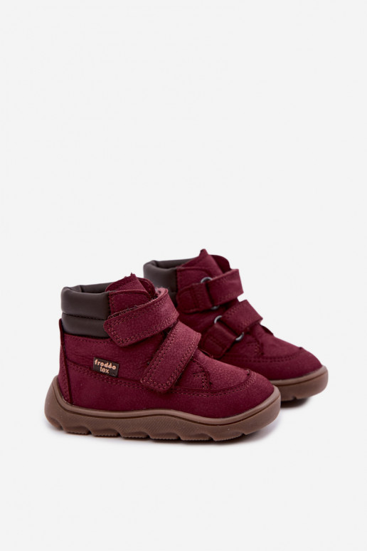 Bordeauxkleurige leren kinderschoenen Barefoot Froddo G2110150-9