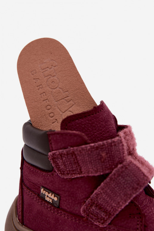 Bordeauxkleurige leren kinderschoenen Barefoot Froddo G2110150-9