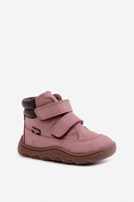 Chaussures en cuir pour enfants roses Barefoot Froddo G2110150-5