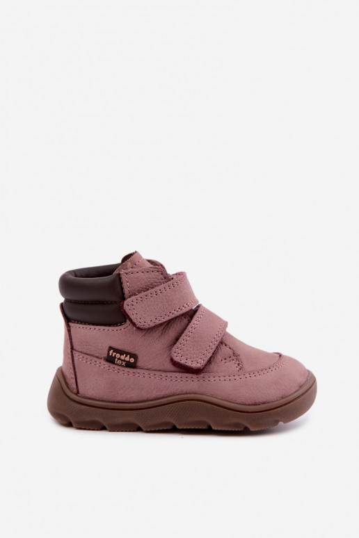 Chaussures en cuir pour enfants roses Barefoot Froddo G2110150-5