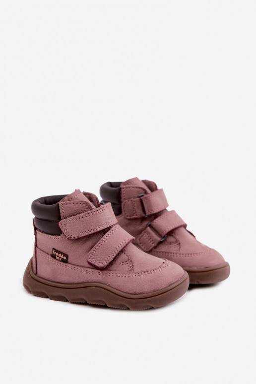 Roze leren kinderschoenen Barefoot Froddo G2110150-5