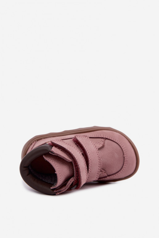 Chaussures en cuir pour enfants roses Barefoot Froddo G2110150-5