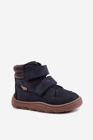 Chaussures en cuir pour enfants bleu foncé Barefoot Froddo G2110150