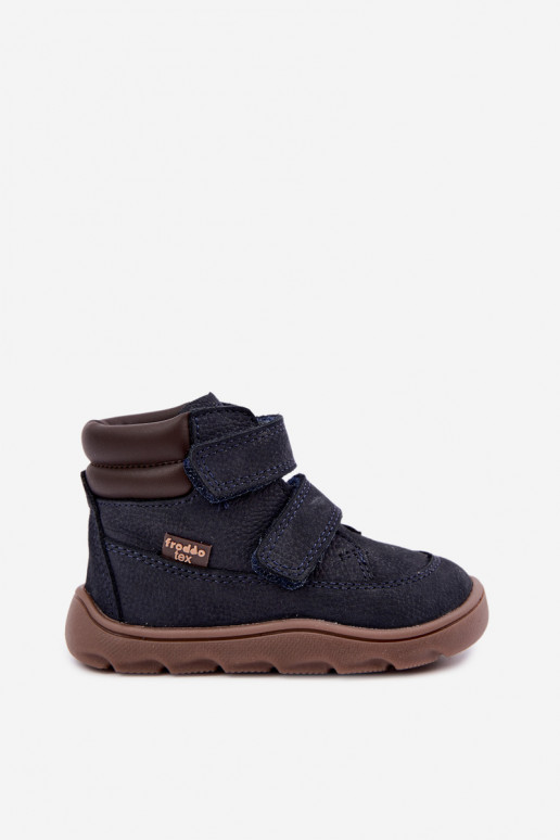 Dunkelblaue Kinderlederschuhe Barefoot Froddo G2110150