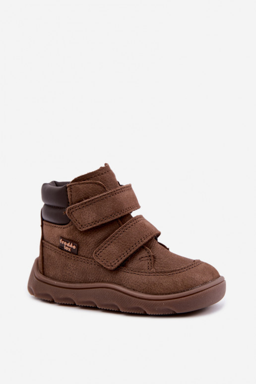 Chaussures en cuir pour enfants marron Barefoot Froddo G2110150-13