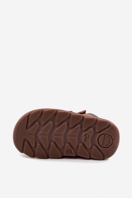 Bruine leren kinderschoenen Barefoot Froddo G2110150-13