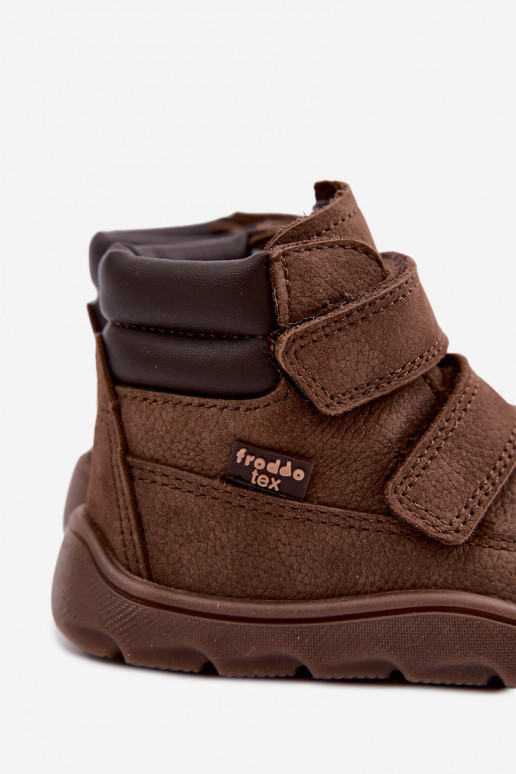 Chaussures en cuir pour enfants marron Barefoot Froddo G2110150-13