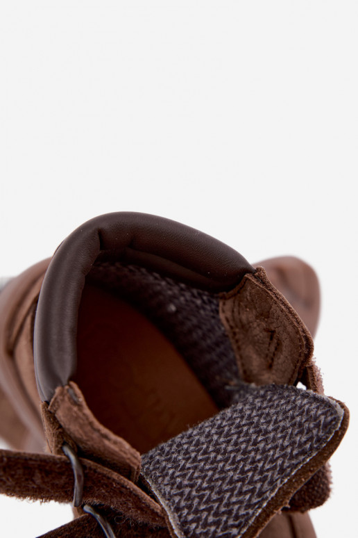 Chaussures en cuir pour enfants marron Barefoot Froddo G2110150-13