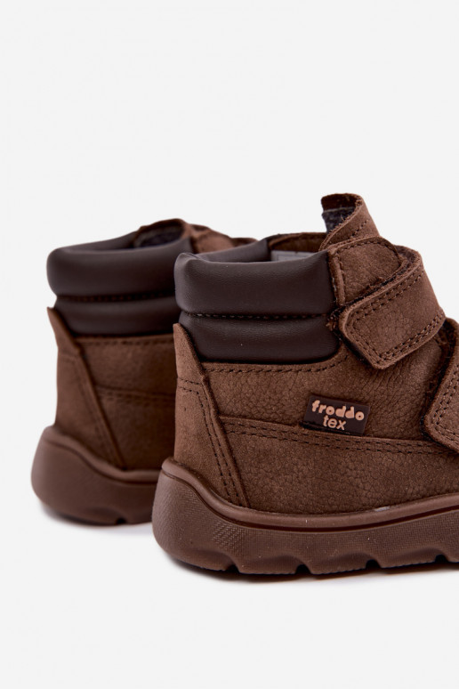 Braune Kinderlederschuhe Barefoot Froddo G2110150-13