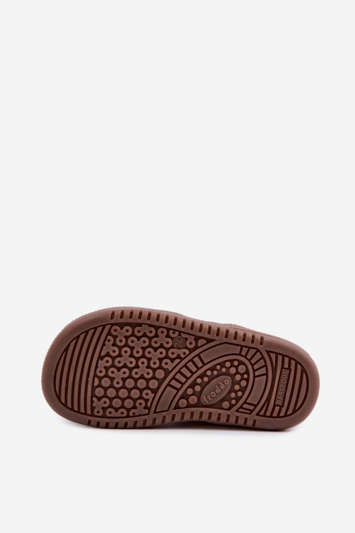 Chaussures en daim pour enfants roses Barefoot avec brillance Froddo G2110157-5