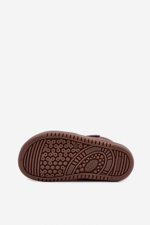 Bordeauxkleurige kindersuède schoenen Barefoot Froddo G2110157-4