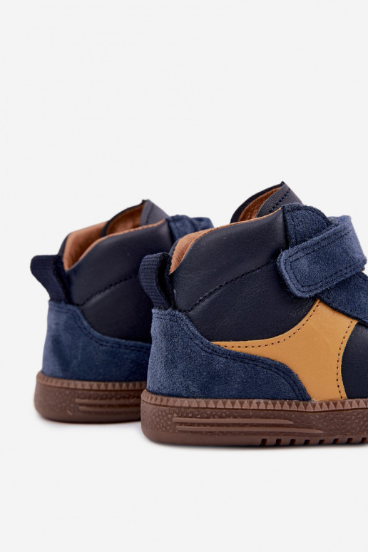 Donkerblauwe kindersuède schoenen Barefoot Froddo G2110157