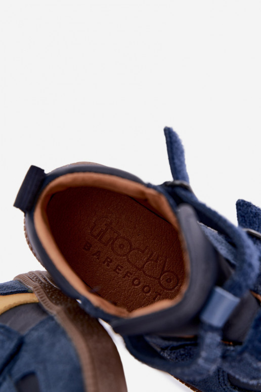 Donkerblauwe kindersuède schoenen Barefoot Froddo G2110157