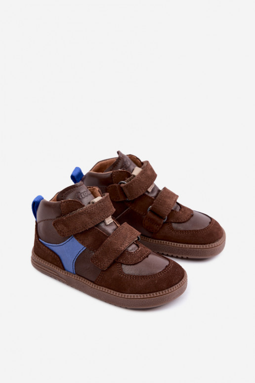 Chaussures en daim pour enfants marron Barefoot Froddo G2110157-1