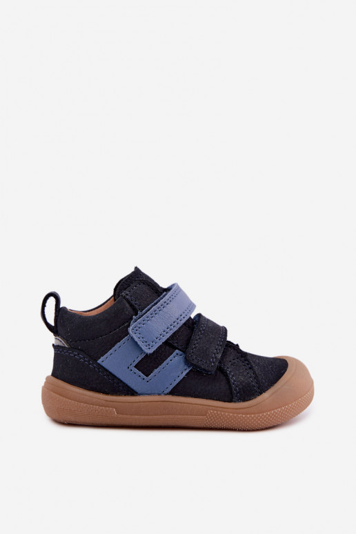 Chaussures en cuir pour enfants bleu foncé Barefoot Froddo G2130380