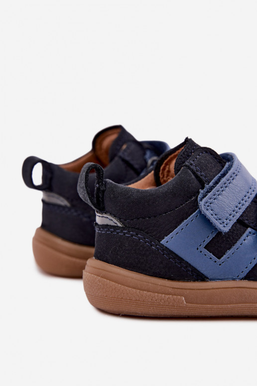 Chaussures en cuir pour enfants bleu foncé Barefoot Froddo G2130380