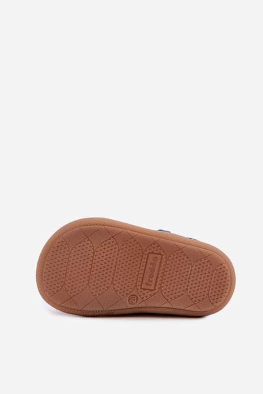 Chaussures en cuir pour enfants bleu foncé Barefoot Froddo G2130380