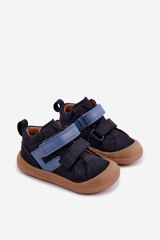 Dunkelblaue Kinderlederschuhe Barefoot Froddo G2130380