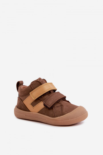Braune Kinderlederschuhe Barefoot Froddo G2130380-2