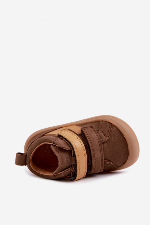 Bruine leren kinderschoenen Barefoot Froddo G2130380-2