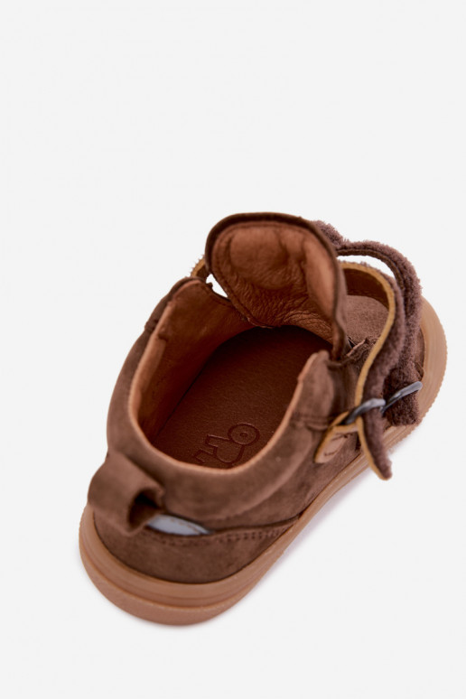 Bruine leren kinderschoenen Barefoot Froddo G2130380-2