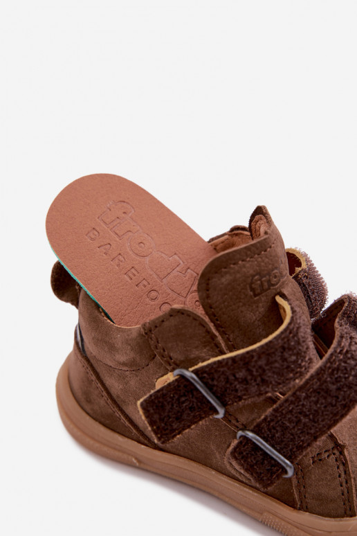 Braune Kinderlederschuhe Barefoot Froddo G2130380-2