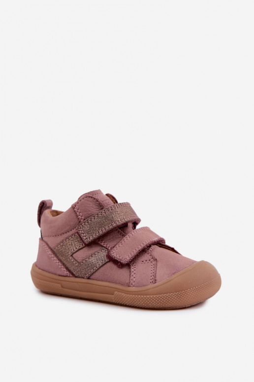Chaussures en cuir pour enfants Barefoot FRODDO G2130380-3 en rose