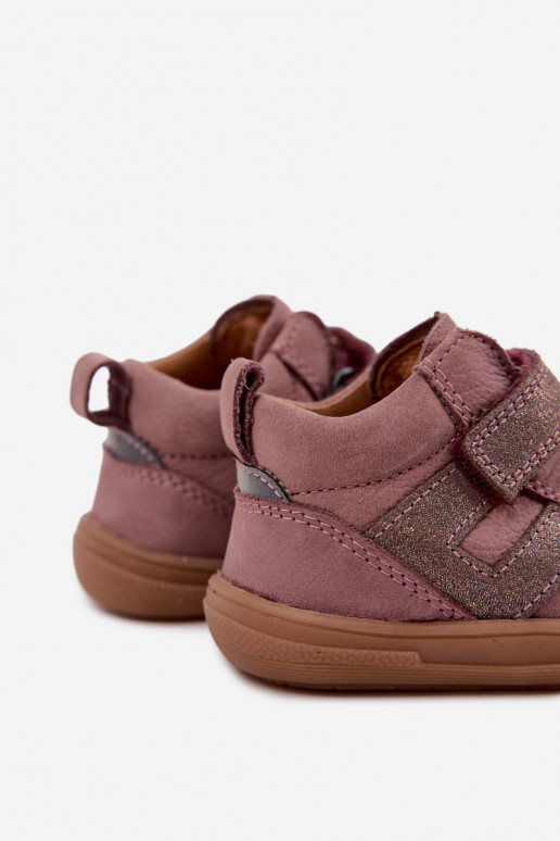 Chaussures en cuir pour enfants Barefoot FRODDO G2130380-3 en rose